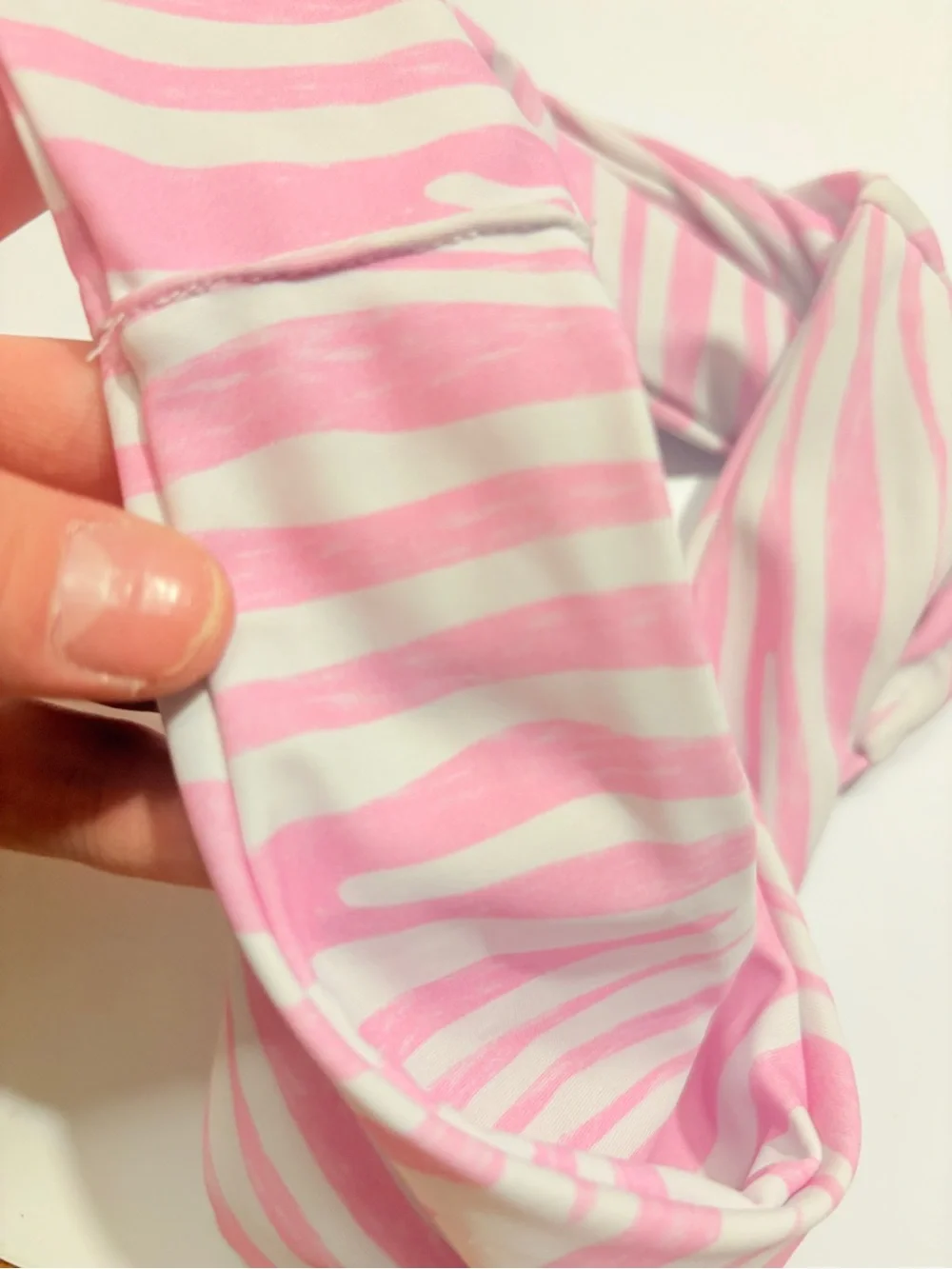 Source Unknown Pink and White Zebra Print Bikini Set